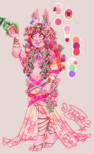 cartoony styled and soft colored character sheet